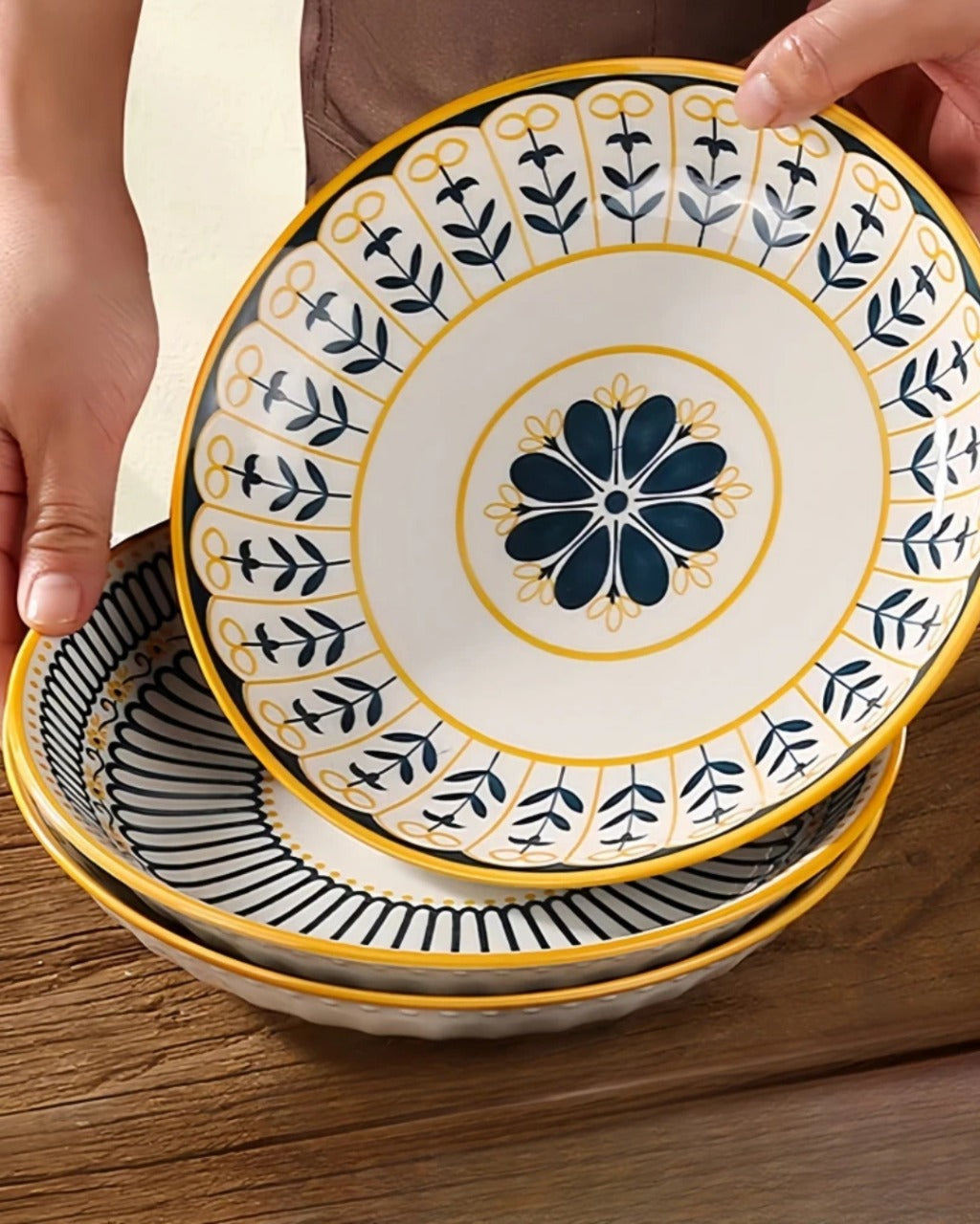 4 Pratos de Cerâmica em Relevo 8 Polegadas Design Japonês Loja Online de Mesa Posta Home Gaju