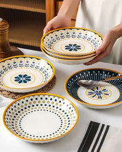 4 Pratos de Cerâmica em Relevo 8 Polegadas Design Japonês Loja Online de Mesa Posta Home Gaju