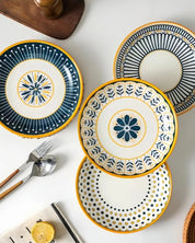 4 Pratos de Cerâmica em Relevo 8 Polegadas Design Japonês Loja Online de Mesa Posta Home Gaju
