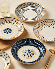 4 Pratos de Cerâmica em Relevo 8 Polegadas Design Japonês Loja Online de Mesa Posta Home Gaju