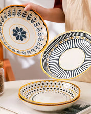 4 Pratos de Cerâmica em Relevo 8 Polegadas Design Japonês Loja Online de Mesa Posta Home Gaju