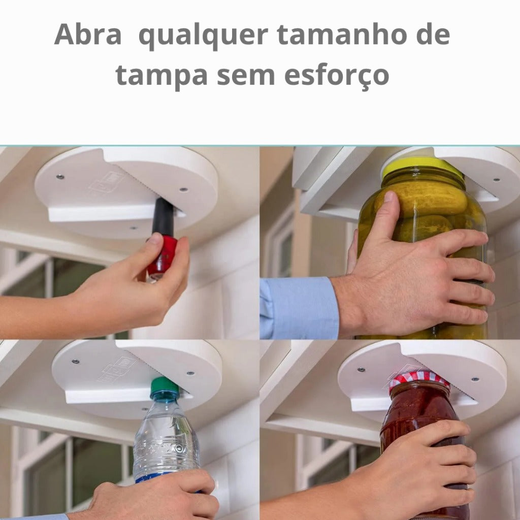 Abridor de Frascos e Garrafas sob o Armário com Antiderrapante | Home Gaju