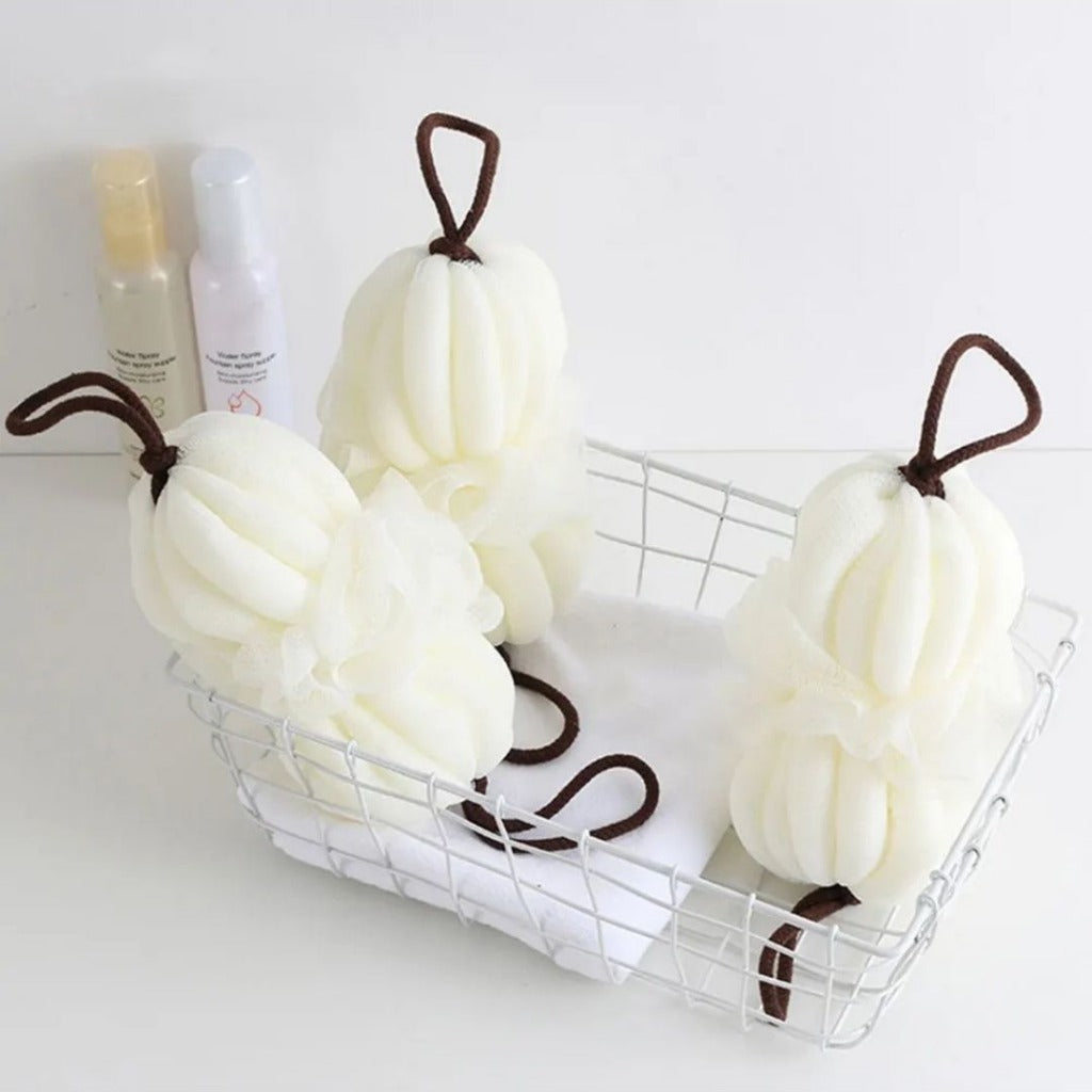 Bola de Banho Esfoliante com 2 Peças Limpeza e Esfoliação Corporal | Home Gaju