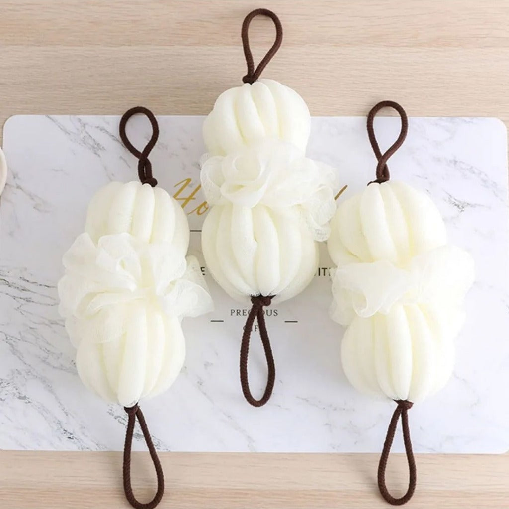 Bola de Banho Esfoliante com 2 Peças Limpeza e Esfoliação Corporal | Home Gaju