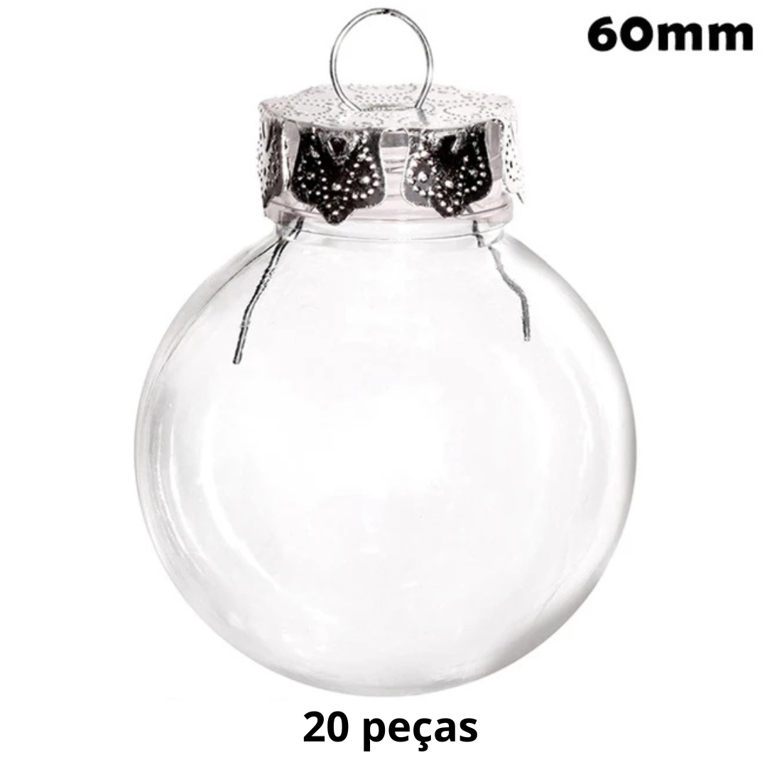 Bolas Plásticas de Natal Pintáveis Kit 20 Peças DIY modelo A