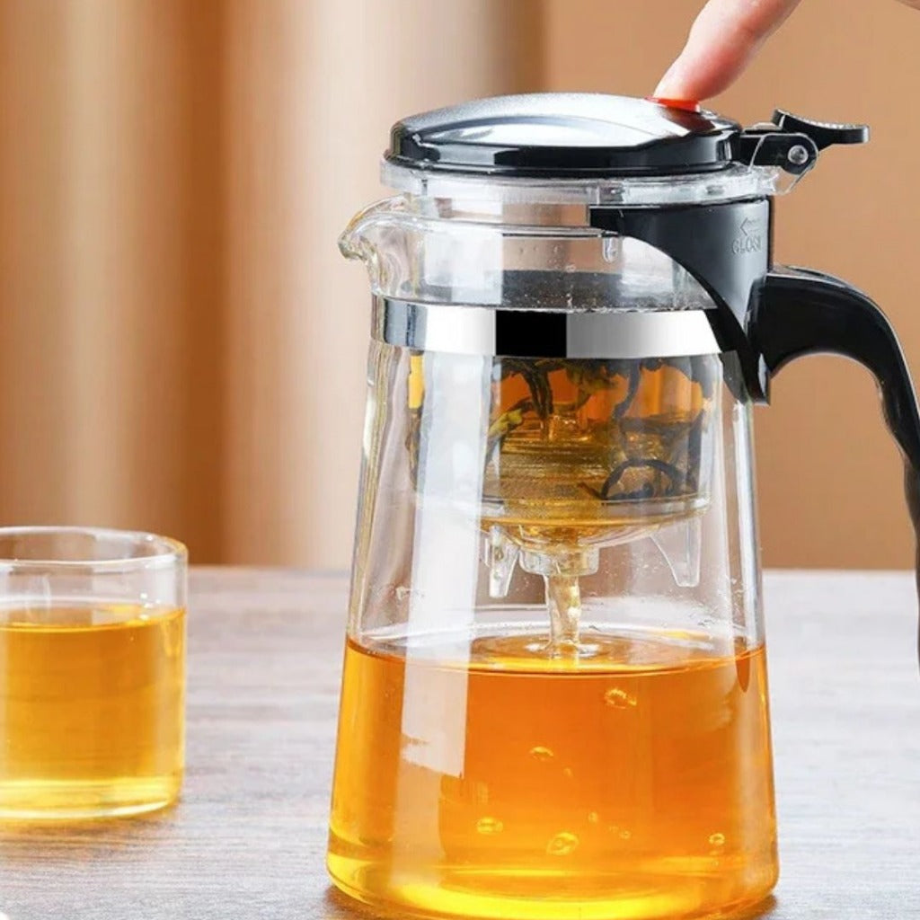 Bule de Vidro Resistente ao Calor com Infusor, Chaleira para Chá | Loja de Mesa Posta Home Gaju