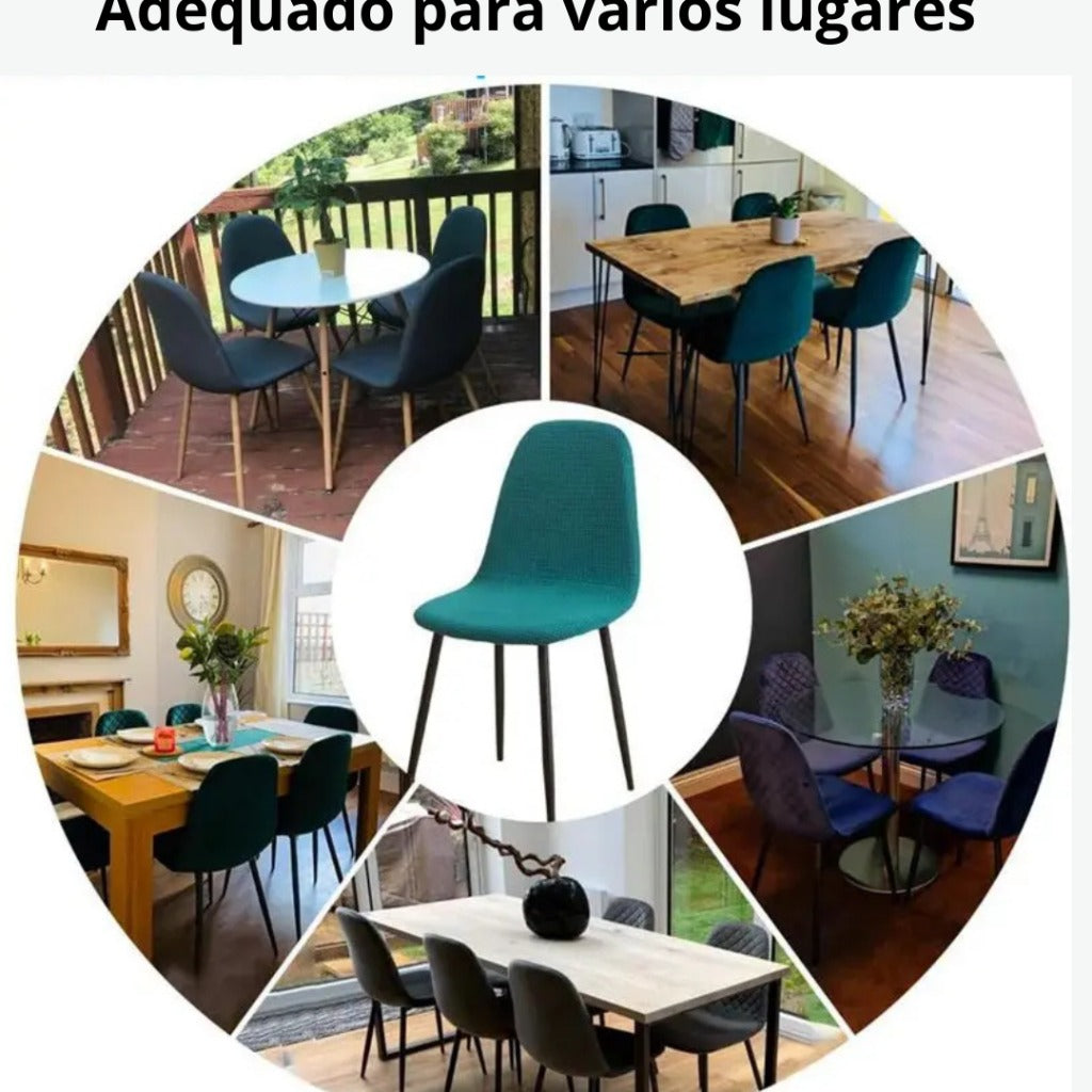 Capa de Cadeira Jacquard à Prova d'Água Curta e Ajustável para Sala de Jantar ou Festa | Home Gaju