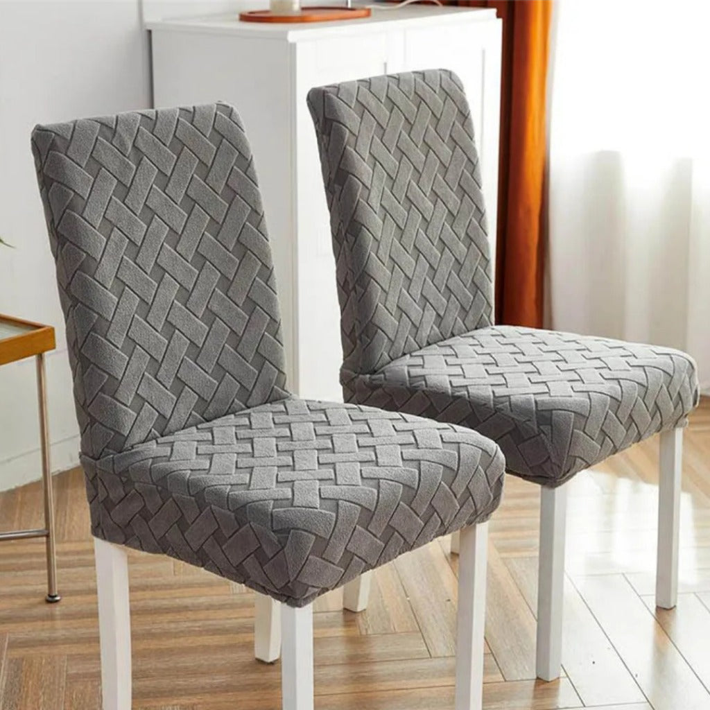 Capa de Cadeira em Jacquard com Elastano Ajustável e Lavável | Home Gaju