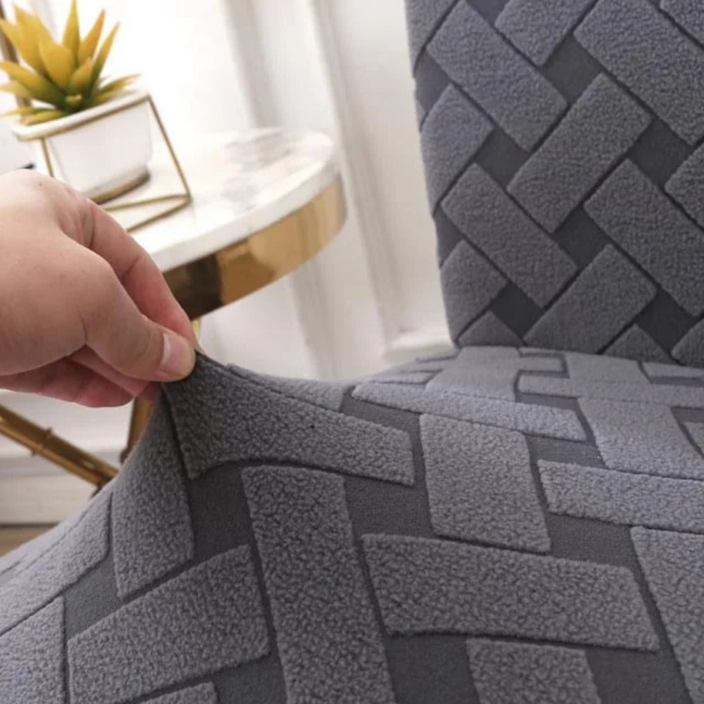 Capa de Cadeira em Jacquard com Elastano Ajustável e Lavável | Home Gaju