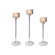 Conjunto 3PCS Porta-Velas de Vidro - Castiçais Elegantes para Decoração de Mesa e Festas | Home Gaju