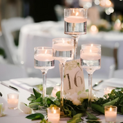 Conjunto 3PCS Porta-Velas de Vidro - Castiçais Elegantes para Decoração de Mesa e Festas | Home Gaju
