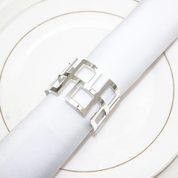 Conjunto de Anéis Para Guardanapos com Design de Quadrados Vazados - 6 Peças em Metal  Home Gaju