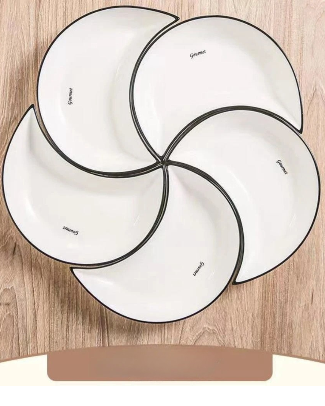 Conjunto de Louça de Cerâmica Formato Lua com 5 Peças Loja Online de Mesa Posta Home Gaju