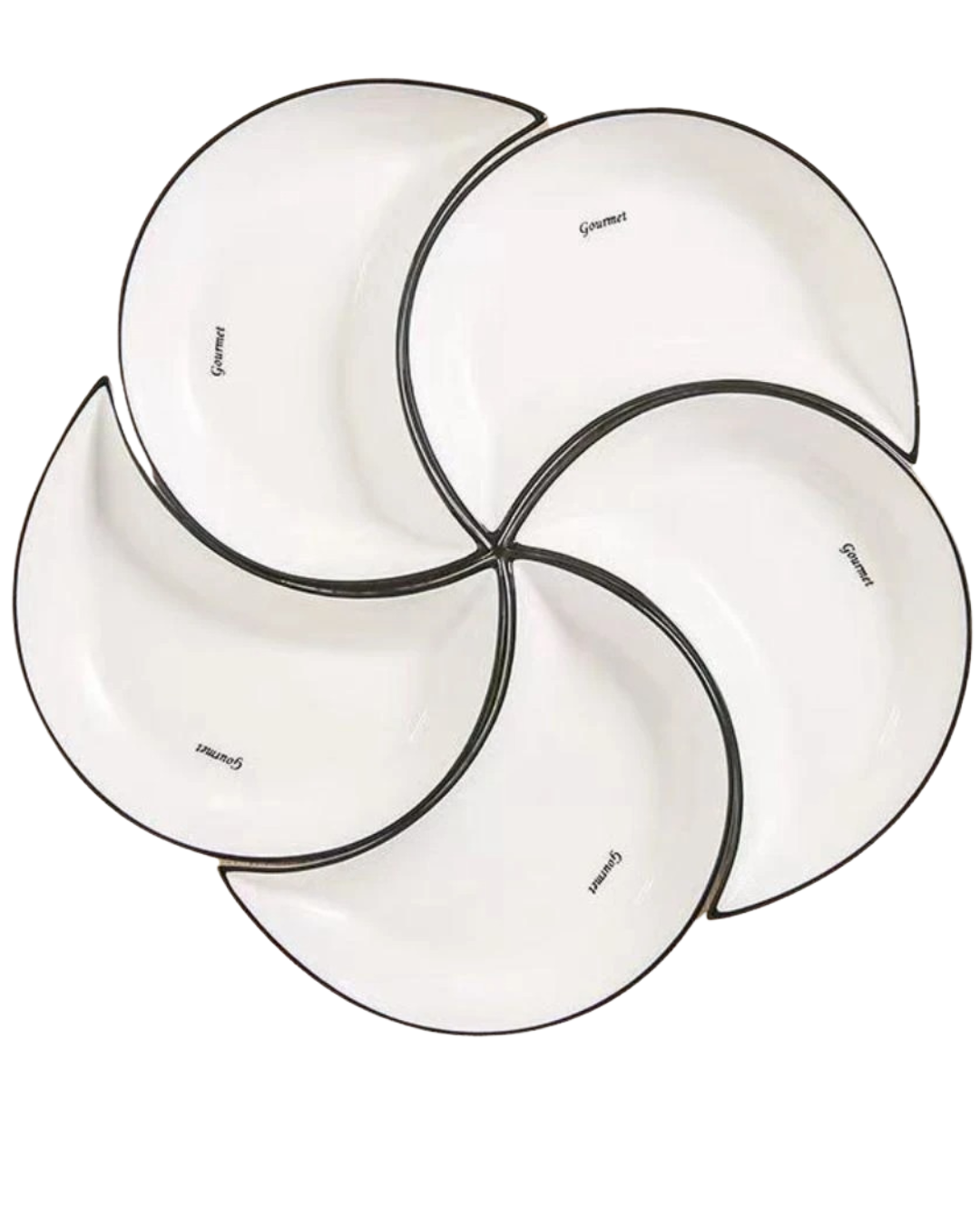 Conjunto de Louça de Cerâmica Formato Lua com 5 Peças Loja Online de Mesa Posta Home Gaju