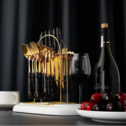 Conjunto de Talheres Marmorizado 24 Pcs em Aço Inoxidável | Home Gaju Loja online talheres de luxo