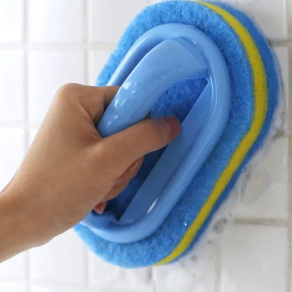 Escova de Limpeza com Alça e Cabeça de Esponja Para Cozinha e Banheiro | Home Gaju
