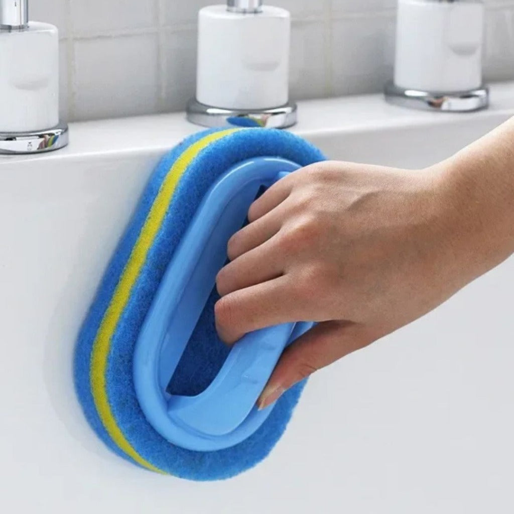Escova de Limpeza com Alça e Cabeça de Esponja Para Cozinha e Banheiro | Home Gaju