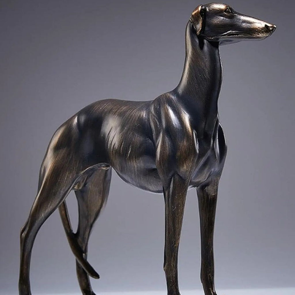 Estátua de Cachorro Galgo em Resina Decoração Elegante para Sala ou Escritório | Home Gaju