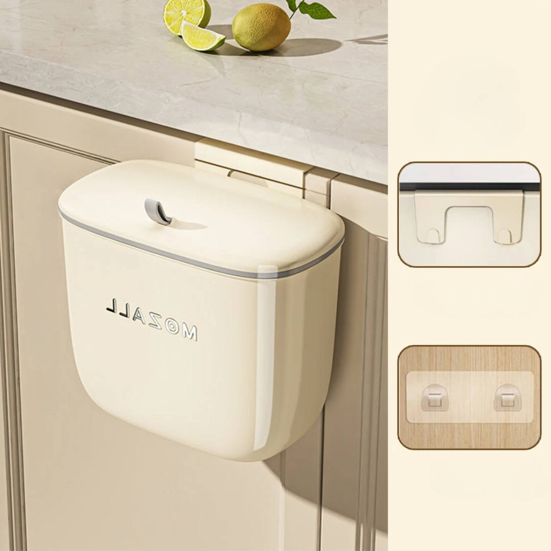 Lixeira de Compostagem de Cozinha 8/12L - Suspensa, Montada na Parede com Tampa | Home Gaju