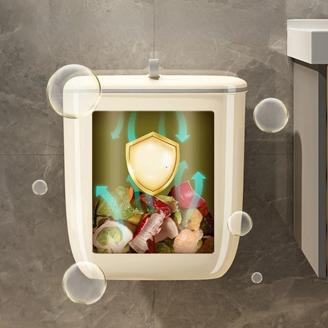 Lixeira de Compostagem de Cozinha 8/12L - Suspensa, Montada na Parede com Tampa | Home Gaju