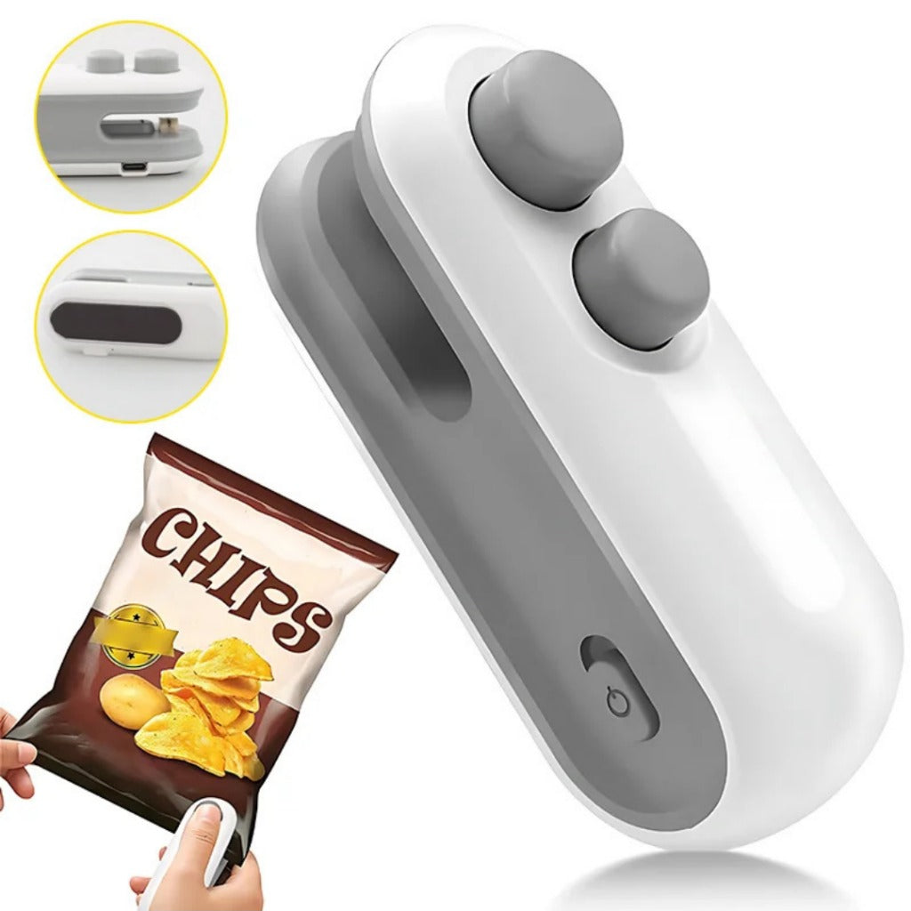 Mini Selador de Alimentos Portátil 2 em 1 com Cortador USB | Home Gaju
