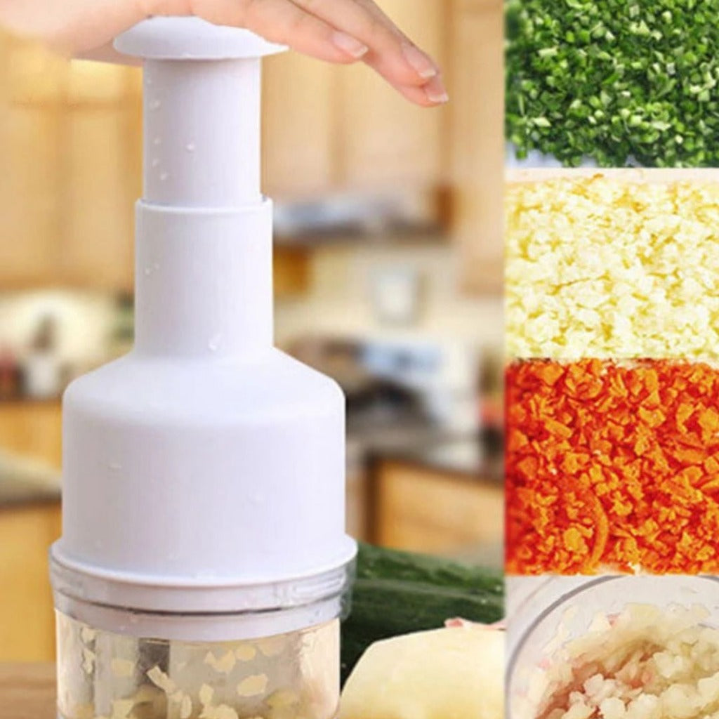 Picador Manual de Alho e Cebola Cortador de Alimentos com Lâminas de Inox | Home Gaju
