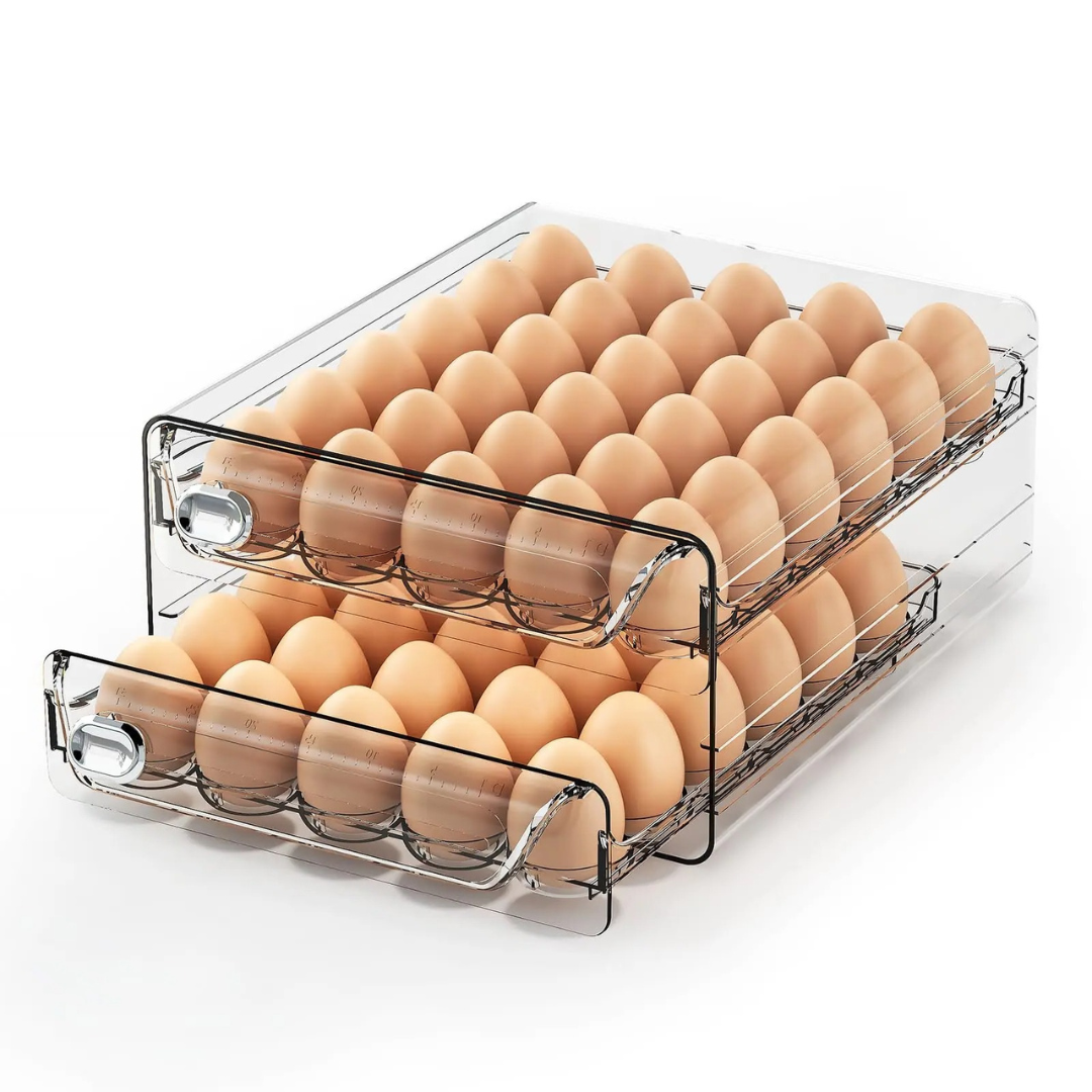 Porta-Ovos Organizador de Geladeira Transparente – Caixa de Armazenamento Transparente | Home Gaju