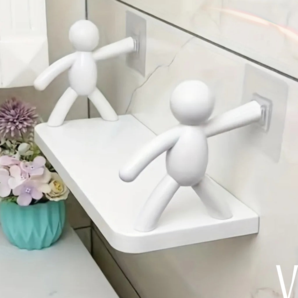 Rack de Armazenamento Sem Perfuração com Design de Personagem para Banheiro e Cozinha | Home Gaju