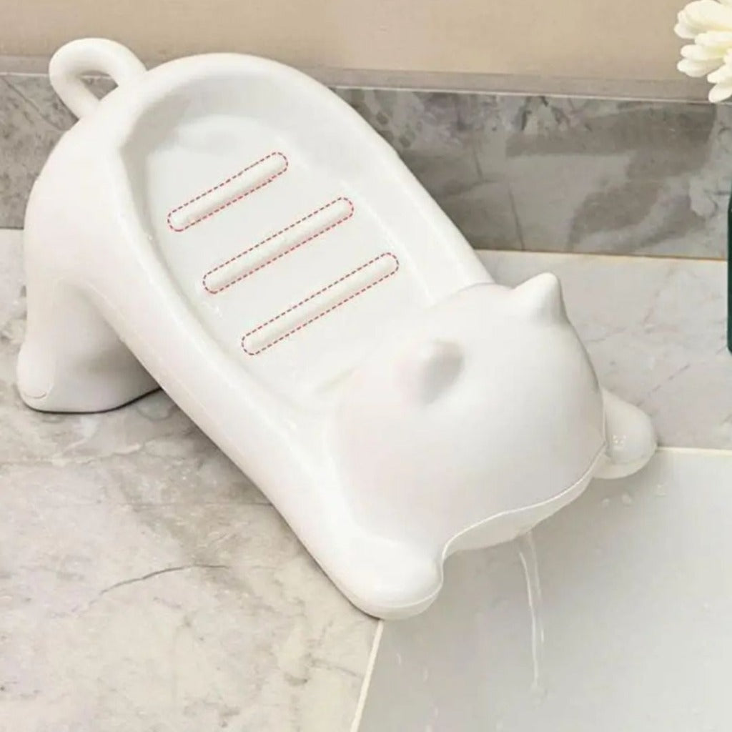 Saboneteira Gato com Dreno Criativo para Banheiro | Home Gaju