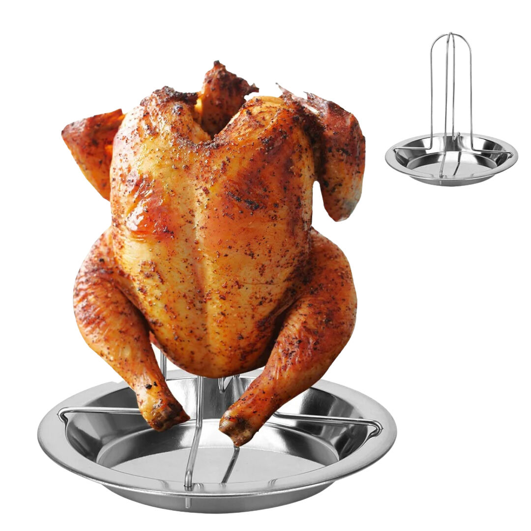 Suporte para Grelha de Frango em Aço Inoxidável - Acessório para Assar Aves | Home Gaju