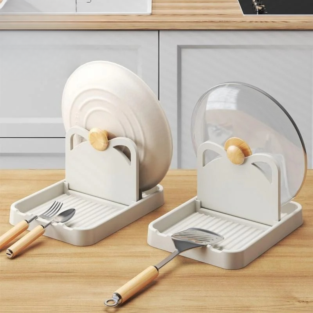 Suporte para Tampa de Panela e Colheres Multifuncional - Descanso para Utensílios de Cozinha | Home Gaju