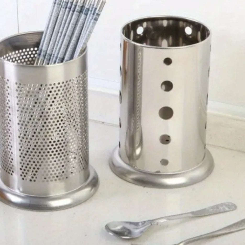 Suporte para Talheres em Aço Inoxidável, Porta Talheres com Dreno | Home Gaju