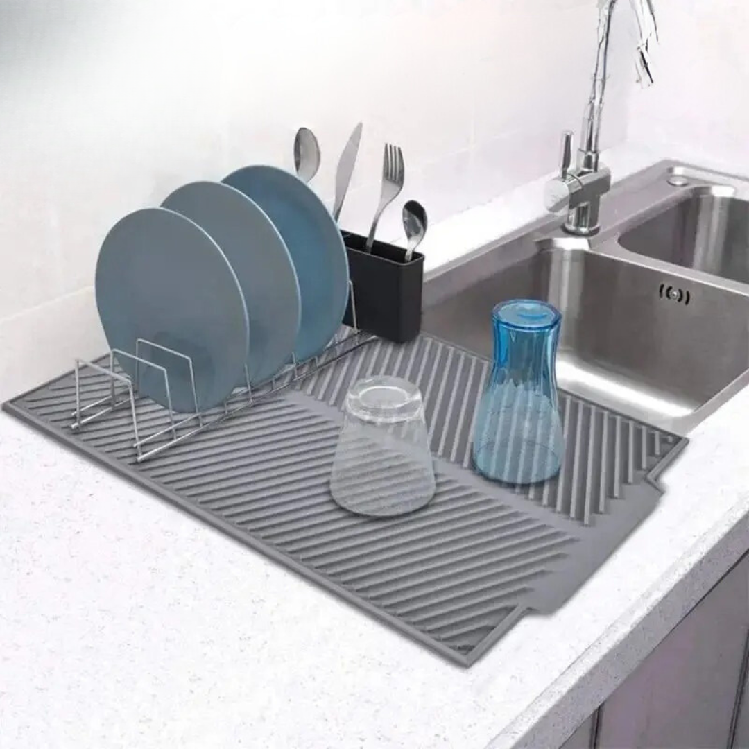 Tapete de Silicone Antiderrapante para Cozinha - Secagem Rápida e Dreno de Talheres | Home Gaju