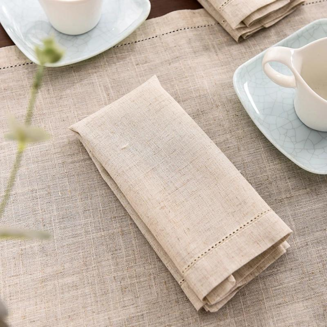 Conjunto de 12 Peças de Guardanapo de Mesa em Linho