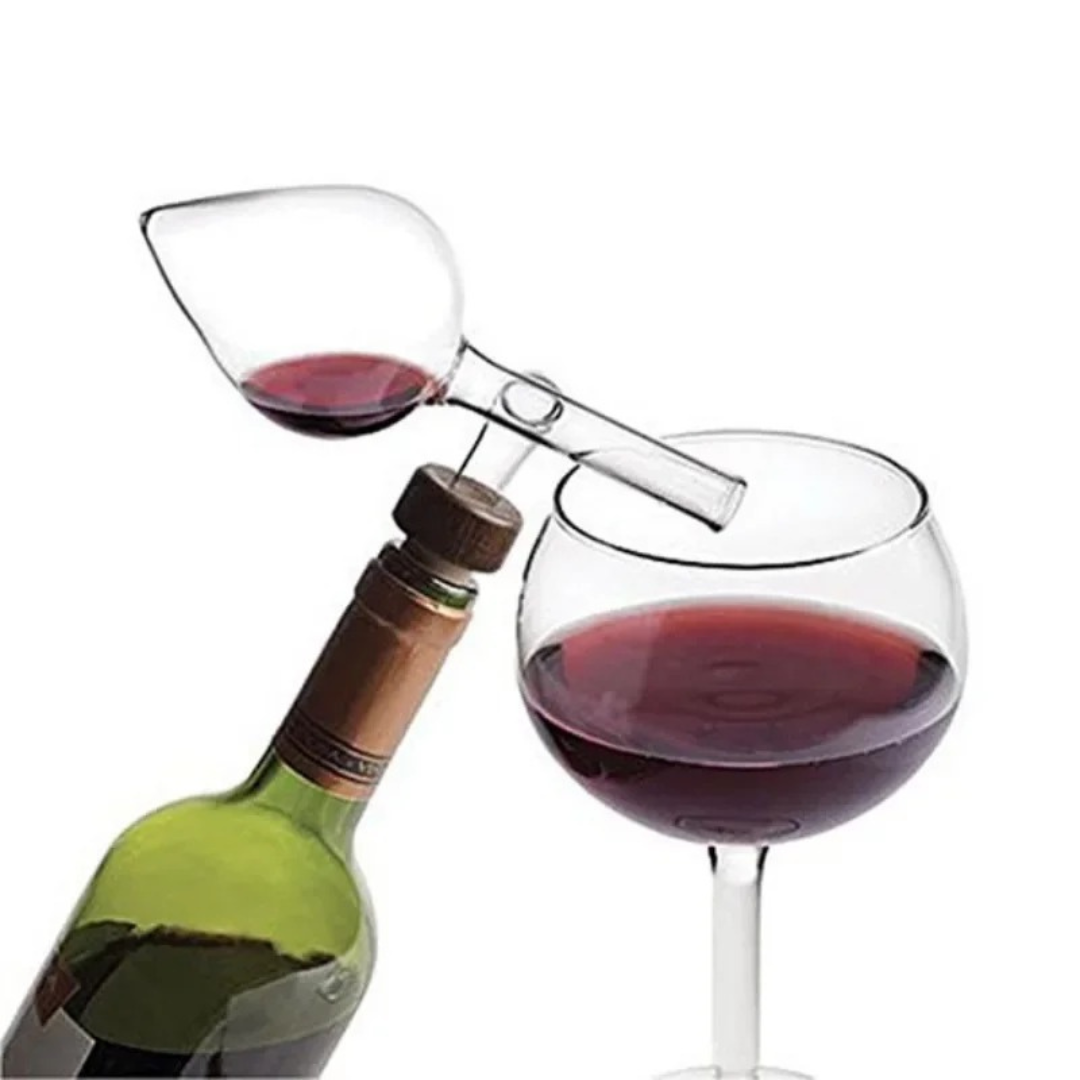 Aerador de Vinho Tinto em Vidro - Redondo e Pêssego, Decantador Portátil e Distribuidor | Home Gaju