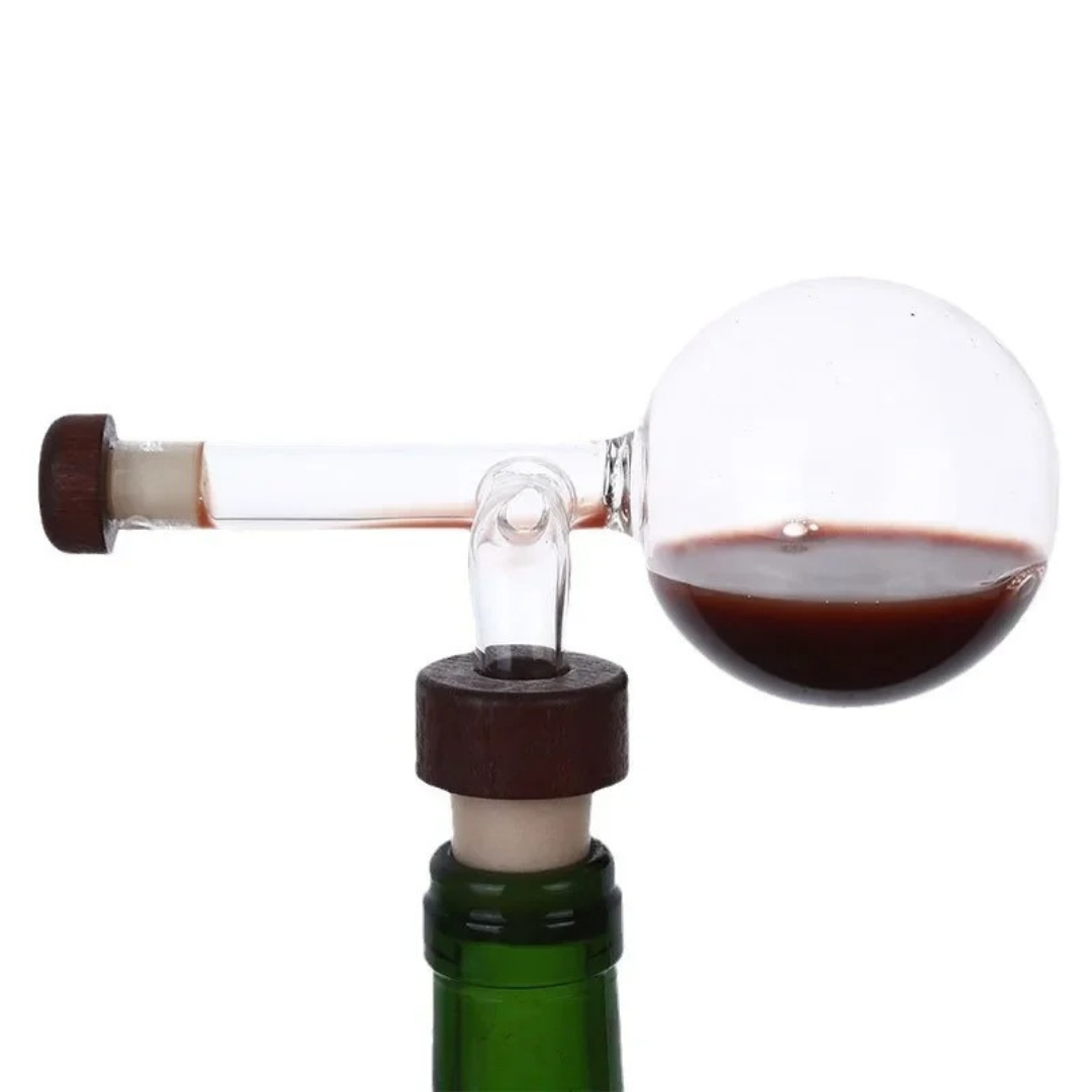 Aerador de Vinho Tinto em Vidro - Redondo e Pêssego, Decantador Portátil e Distribuidor | Home Gaju