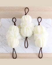 Bola de Banho Esfoliante com 2 Peças Limpeza e Esfoliação Corporal | Home Gaju