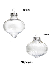 Bolas Plásticas de Natal Pintáveis Kit 20 Peças DIY modelo E