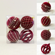 Bolas de Natal Pintadas e de Pelúcia Vermelhas - Enfeites Criativos para Árvore de Natal | Home Gaju