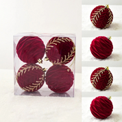 Bolas de Natal Pintadas e de Pelúcia Vermelhas - Enfeites Criativos para Árvore de Natal | Home Gaju