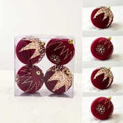 Bolas de Natal Pintadas e de Pelúcia Vermelhas - Enfeites Criativos para Árvore de Natal | Home Gaju