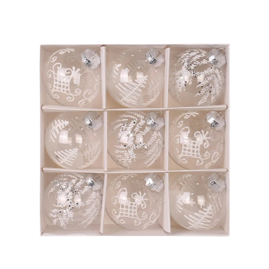 Bolas para Árvore de Natal Luxo com 9 Peças bolas transparentes