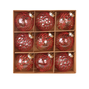 Bolas para Árvore de Natal Luxo com 9 Peças  bolas vermelhas