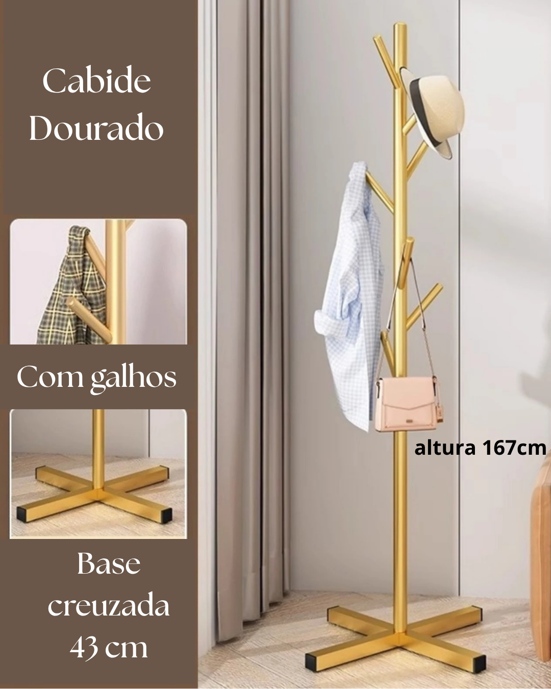 Cabide de Roupas Doméstico de Mármore Cabide de Chão Moderno | Home Gaju
