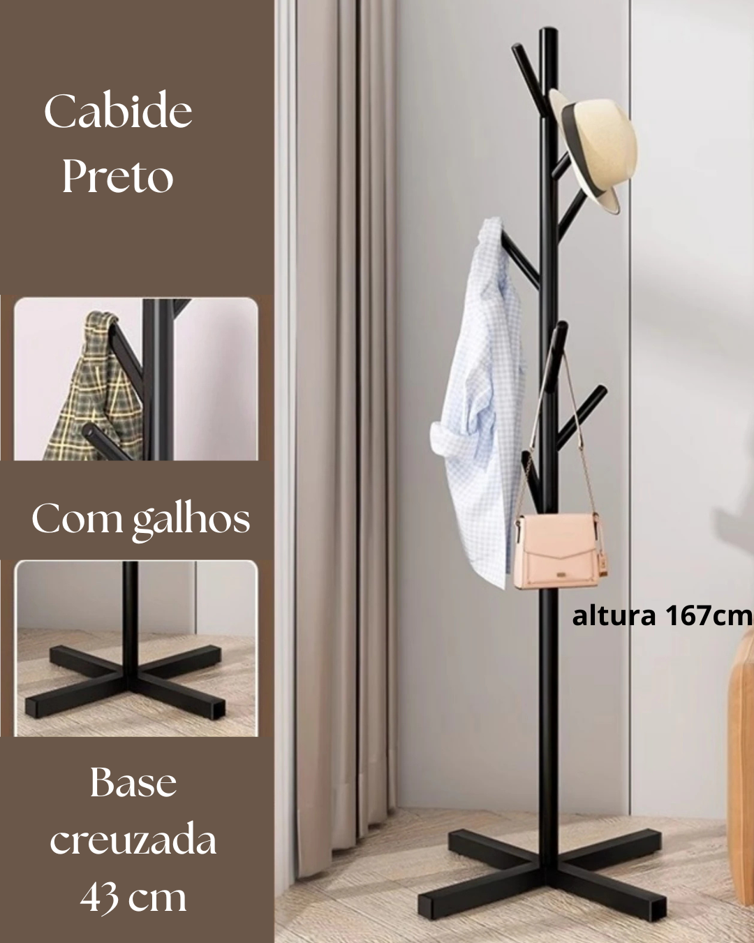 Cabide de Roupas Doméstico de Mármore Cabide de Chão Moderno | Home Gaju