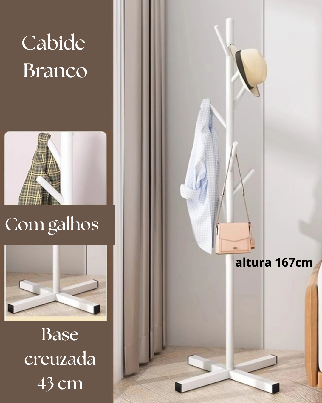 Cabide de Roupas Doméstico de Mármore Cabide de Chão Moderno | Home Gaju