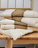 Caminho de Mesa Boho em Algodão Crochê, Decoração Rústica e Moderna para Decoração Loja Online de Mesa Posta Home Gaju