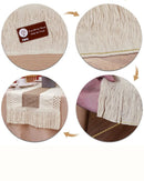 Caminho de Mesa Boho em Algodão Crochê, Decoração Rústica e Moderna para Decoração Loja Online de Mesa Posta Home Gaju