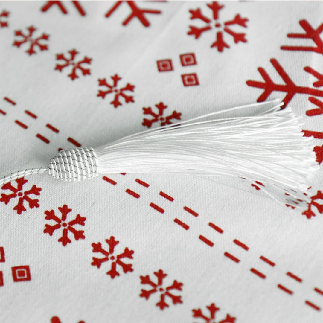 Caminho de Mesa Natalino Floco de Neve - Decoração de Natal Loja de Itens para Mesa Posta Home Gaju