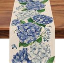 Caminho de Mesa de Linho sob mesa no detalhe